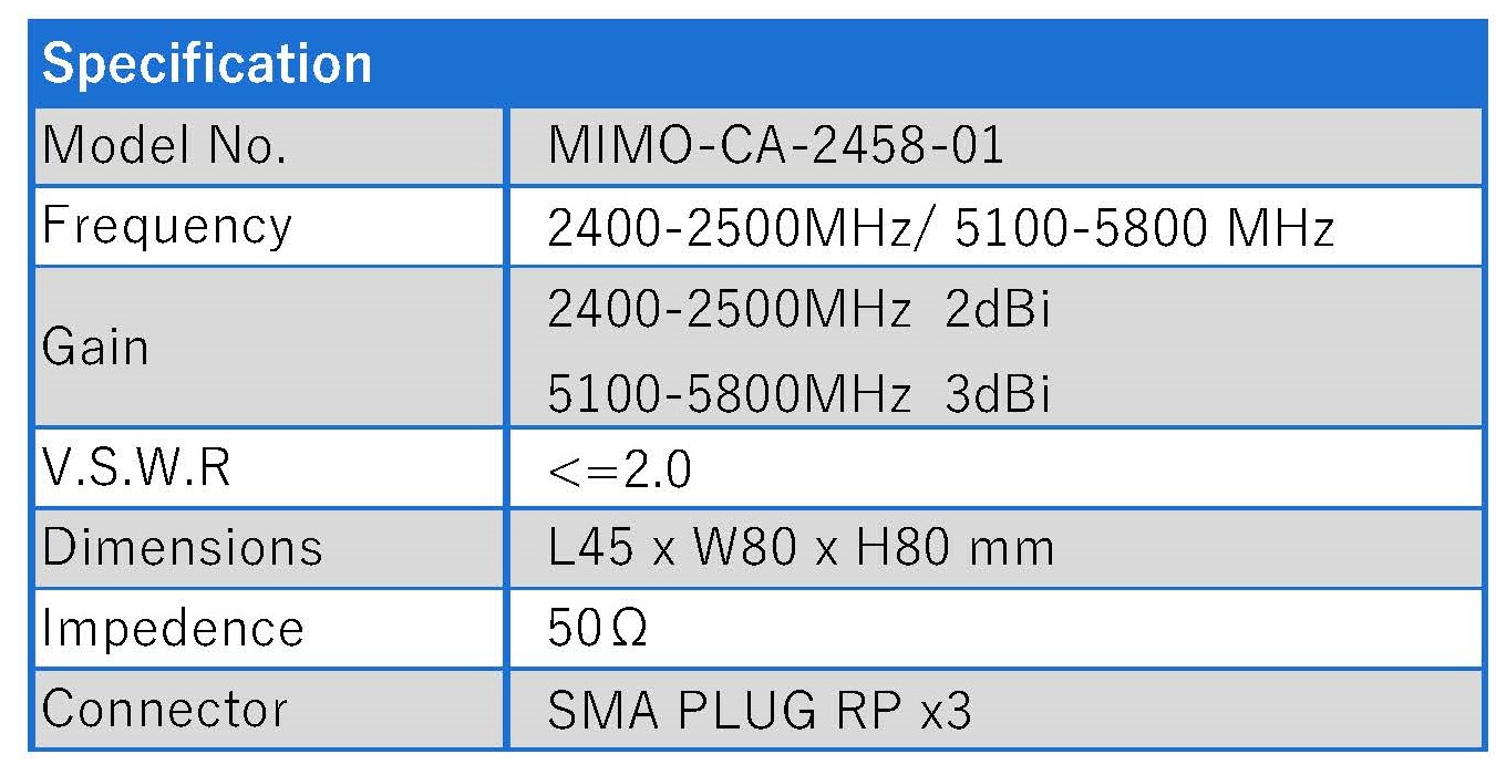 MIMO-CA-2458-01 specifications